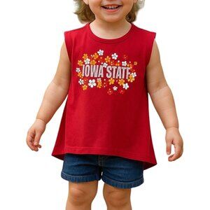 Iowa State Toddler 2T Red Sleeveless Top By Colosseum With Floral Print